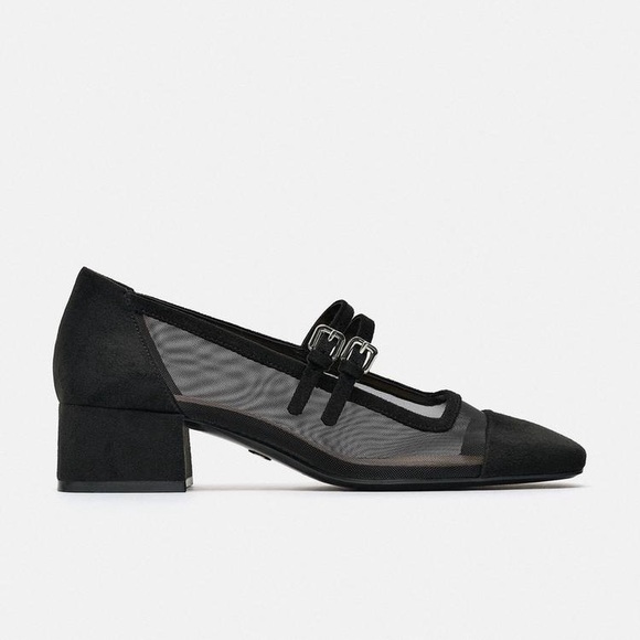 Zara Shoes - SOLD - Zara Mesh Heeled Mary Janes US 6.5